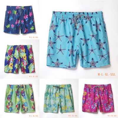 Mens Quick Dry Printed Short Swim Trunks