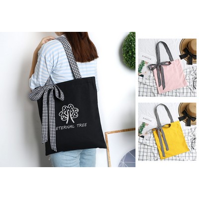 12 oz Canvas Grocery Shopping Tote Bag Single Shoulder Bag Daily Casual Bag For Students