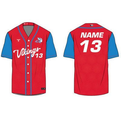 BASEBALL - Custom Full Sublimated Baseball Mens Full Button Jersey