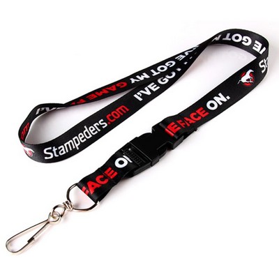 1/2" Sublimated Lanyard w/ Buckle Release Badge Holder