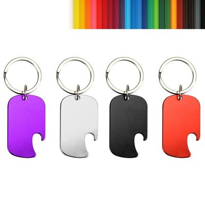 Aluminum Dog Tag Bottle Opener Keychain