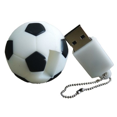 2GB Soccer Shaped PVC Fast USB Drive with Keyring