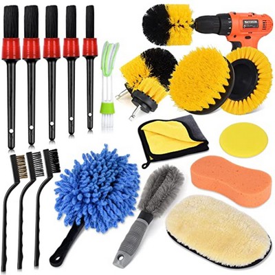 19pcs Car Detailing Brushes Drill Brush Set