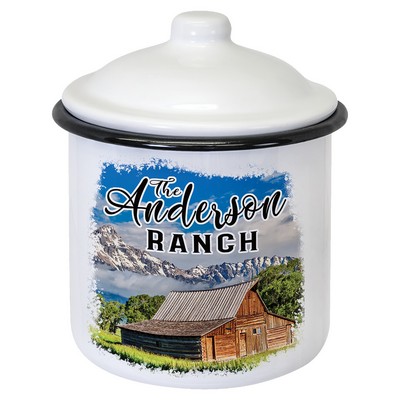 3.9" x 5.25" Enamel Canister with Lid