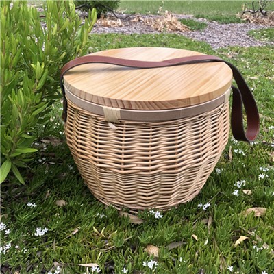 Scotch Wicker Picnic Cooler Basketround)