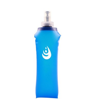 Foldable soft TPU sports water bottle with dust cap