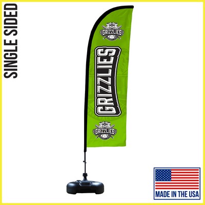 10ft Single Sided Premium Straight Flag with Water Base - Made in the USA