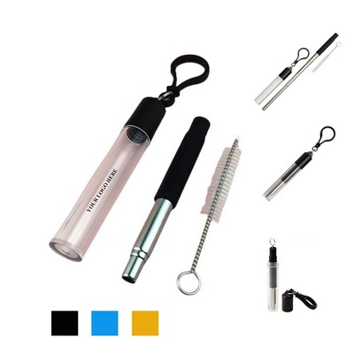 Collapsible Stainless Steel Straw Kit