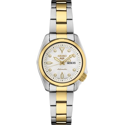 Seiko 5 Ladies Sport Two-Tone Bracelet w/White Dial