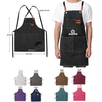 Canvas Leather Cross Back Apron