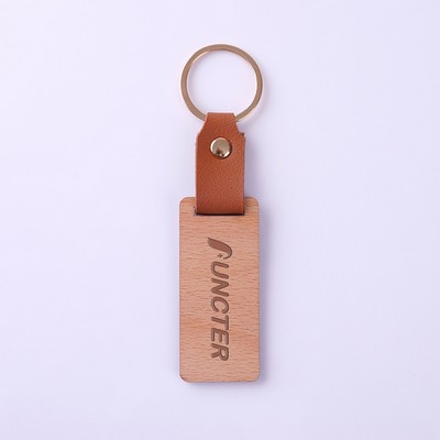 Rectangular Wooden Keychain