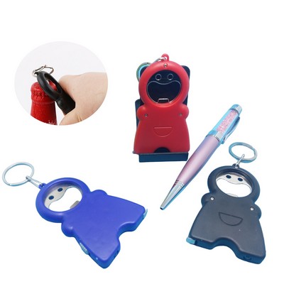 Joyful Keychain- Bottle Opener, LED Light and Tape Measure All-in-One