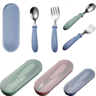 Kids' Fork and Spoon Set for Mealtime Fun