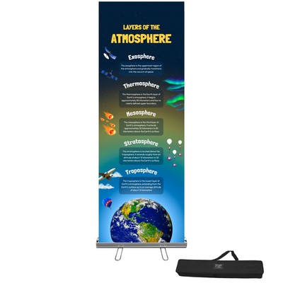 Premium 33" x 90" Retractable Banner Display Kit - Graphic, Hardware, Case