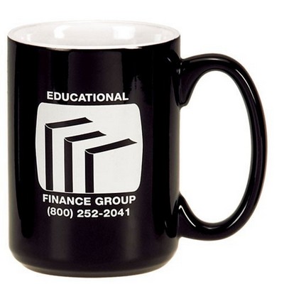 15 Oz. Two-Toned El Grande Mug (Black Out/White In)