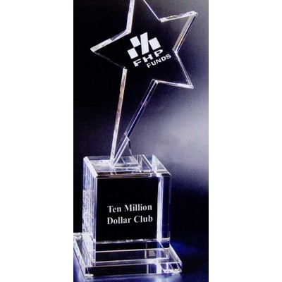 Crystal Flying Star Award (4"x4"x10")