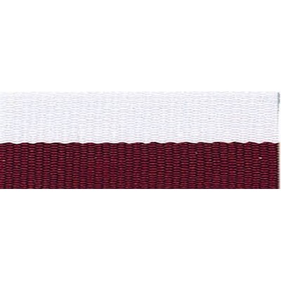 Snap Clip "v" Neck Ribbon 7/8"x32" - Maroon / White