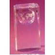 3-1/2"x2-3/8"x1-9/16" Small Crystal Globe Award Column (Screened)