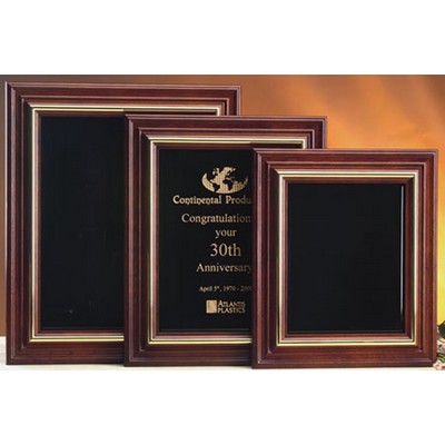 Black Glass Plaque w/Cherry Wood Frame (12.5"x15.5")