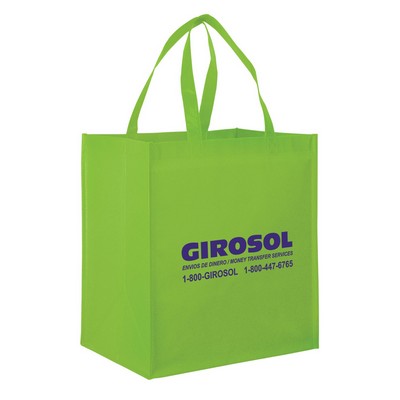 Gloss Laminated Designer Grocery Tote Bag w/Insert (13"x10"x15")