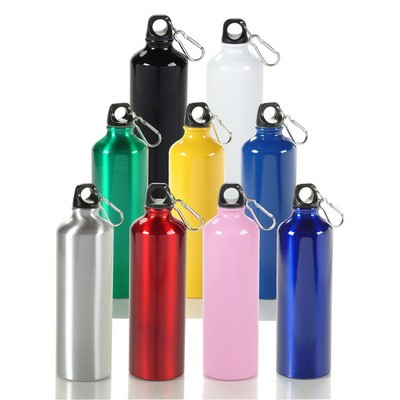 25 Oz. Aluminum Sport Bottle w/ Matching Color Carabiner (3 Days)