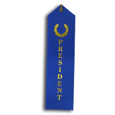 Standard Stock Ribbon w/Card & String (2"x 8") - President