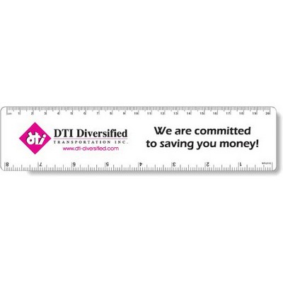 .040 White Matte Styrene Plastic 8" Rulers (1.875" x 8.25") round corners, spot color imprint