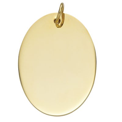 1¾" Gold Plated Oval Key/Name Tag