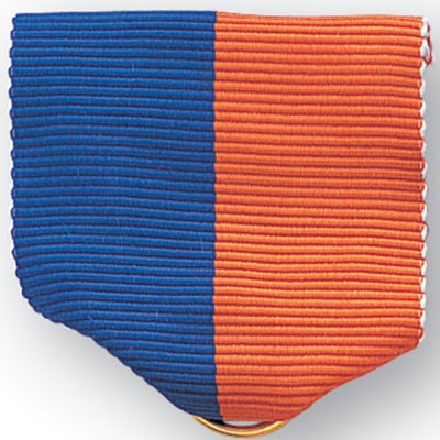 RL Series Pin Back Blue & Orange Ribbon w/Metal Ring