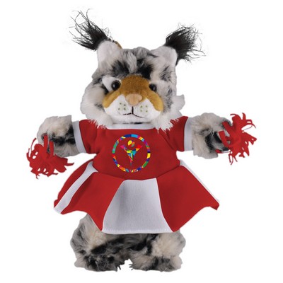 Soft Plush Stuffed Wild Cat (Lynx) with Cheerleader Outfit