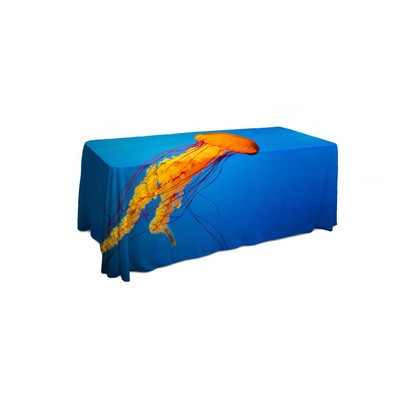 4' Premium PolyKnit™ Throw Style Table Cover w/Full Dye Sub Logo (48"x30"x29")