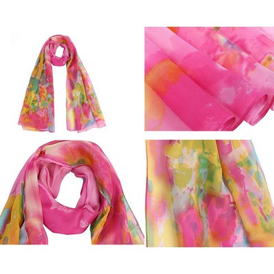 Pink Chiffon Scarf