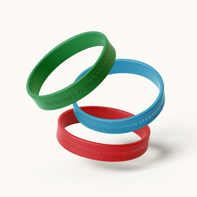 1/2" Embossed Silicone Wristband