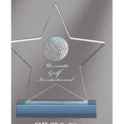 Medium Blue Acrylic Star Award