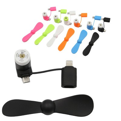 Mini USB Fan Dual w/Apple & Micro USB