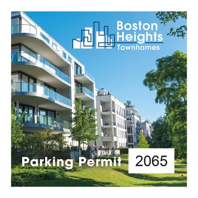 Outside Parking Permit | Square | 3" x 3" | White Vinyl | Full Color