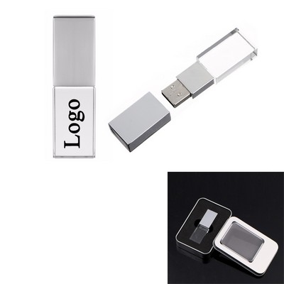 Crystal USB Flash Drive w/Metal Box