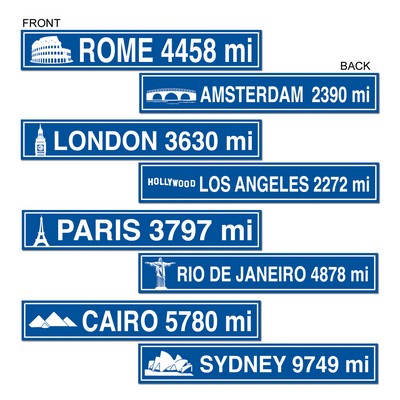 Travel Street Sign Cutouts