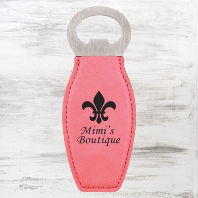 Pink Leatherette Bottle Opener w/Magnet