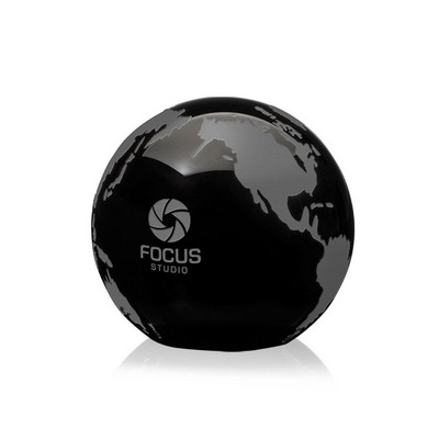 Black Globe with Frosted Land - 3-1/8" Diam