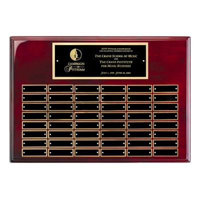 Rosewood Perpetual Plaque, 20 x 14", 48 plates