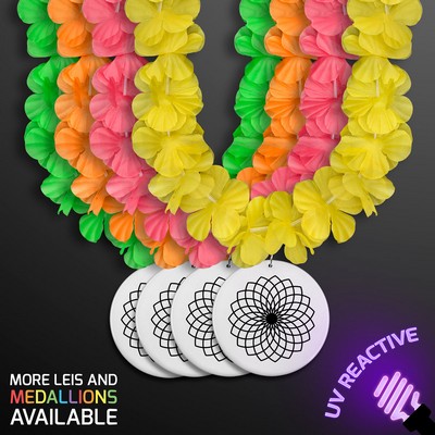 Neon Color Assorted Hawaiian Leis (Non-Light Up) - Domestic Imprint