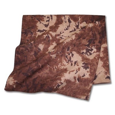 100% Cotton Brown Tie Dye Bandanna (Import) 22"x22" (Printed)