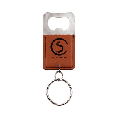 Leatherette Bottle Opener Keychain