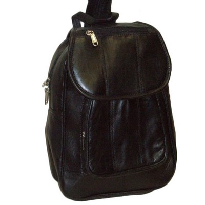 Leather Backpack w/Zipper Pocket