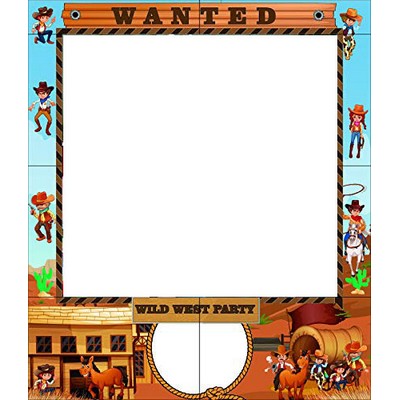 'Wanted' Wild West Birthday Themed Party Photo Frame Prop, 35 X 30 inches