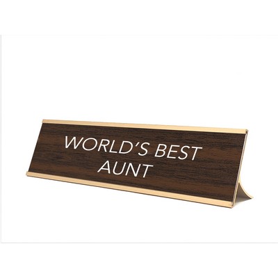 Novelty Nameplate Style (World's Best Aunt)- Metallic Frame