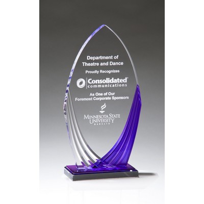 Tidal Series Clear Acrylic Award with Printed Violet Accent