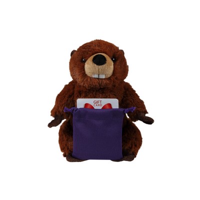 soft plush Beaver with gift card sack