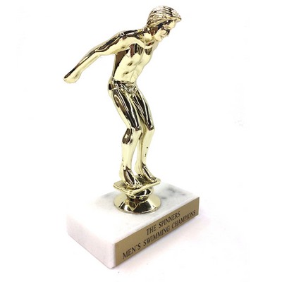 6½" Male Swimmer Trophy w/Marble Base